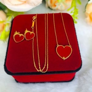 SOLD 18k real gold Red Heart set